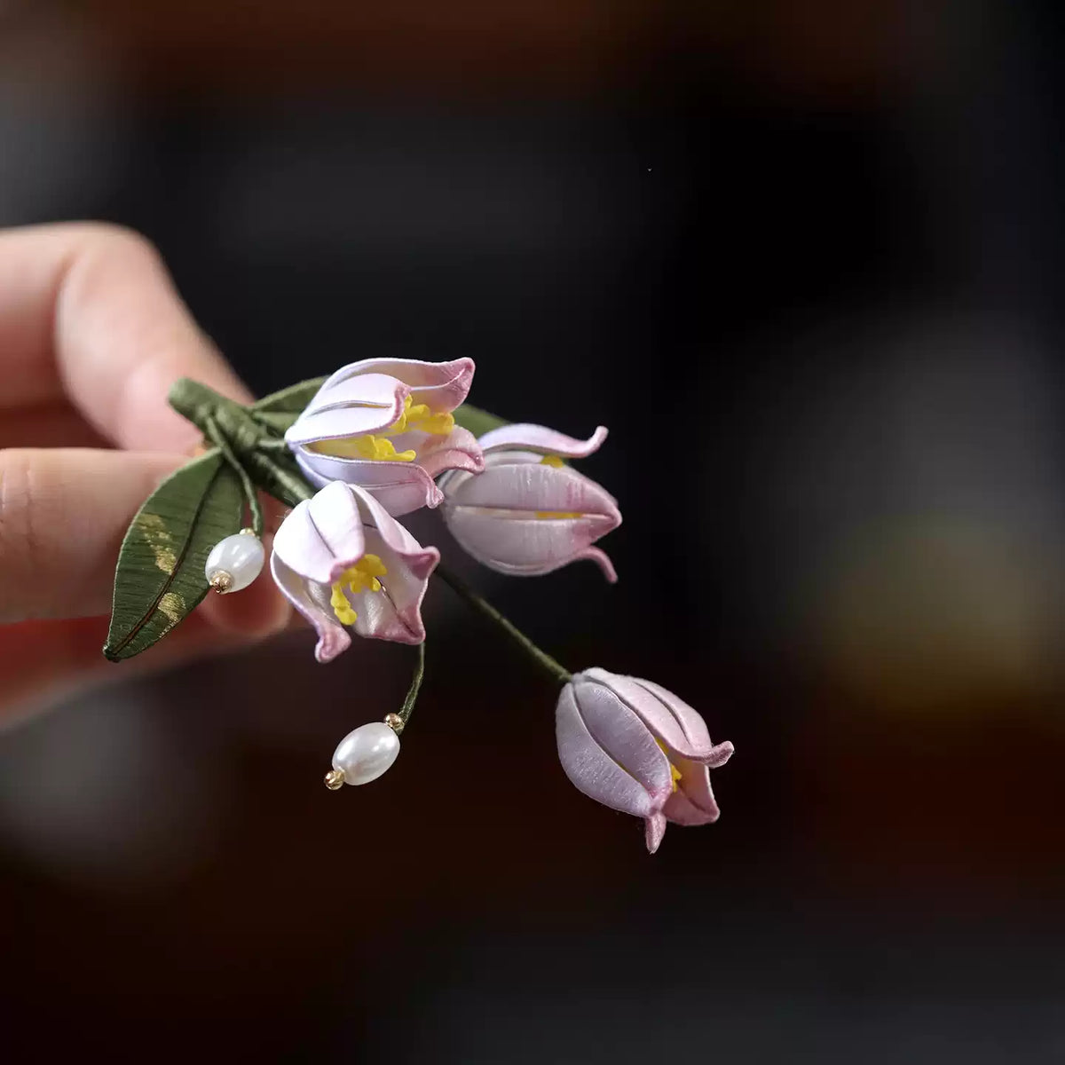 New Chinese Style Lily of the Valley Corsage – Artistic Floral Brooch for Dresses and Outerwear