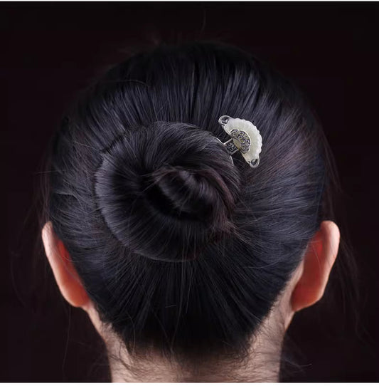 Six-Prong Hairpin – Vintage Chinese Hanfu Updo Hair Stick for Women