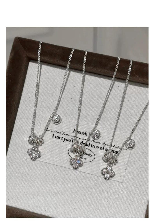 Sterling Silver Four Leaf Clover Lucky Necklace