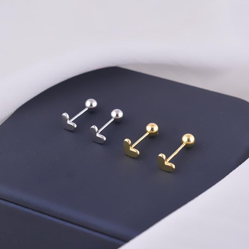 Sterling Silver Four Leaf Clover Lucky Stud Earrings