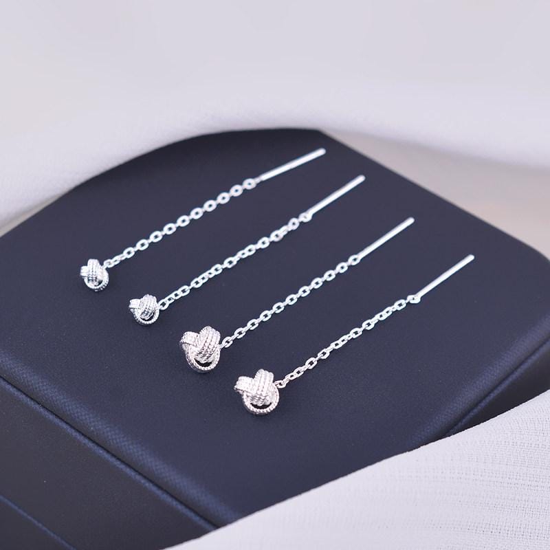 Silver Tone Star Threader Earrings with Cubic Zirconia