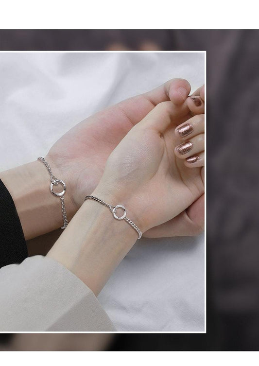 Matching S925 Sterling Silver Circle Bracelets