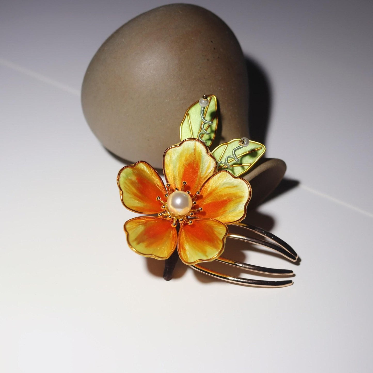 Kingfisher Blue Flower Hair Pin Set Handmade