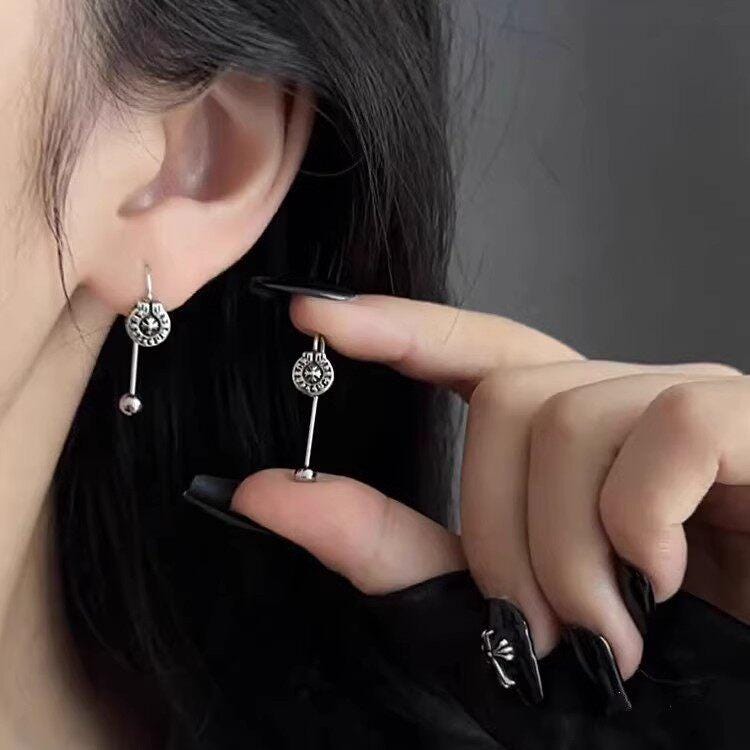 Gothic Punk Stud Earrings Titanium Steel