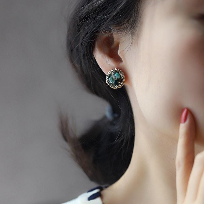 Evil Eye Turquoise Pearl Earrings Handmade