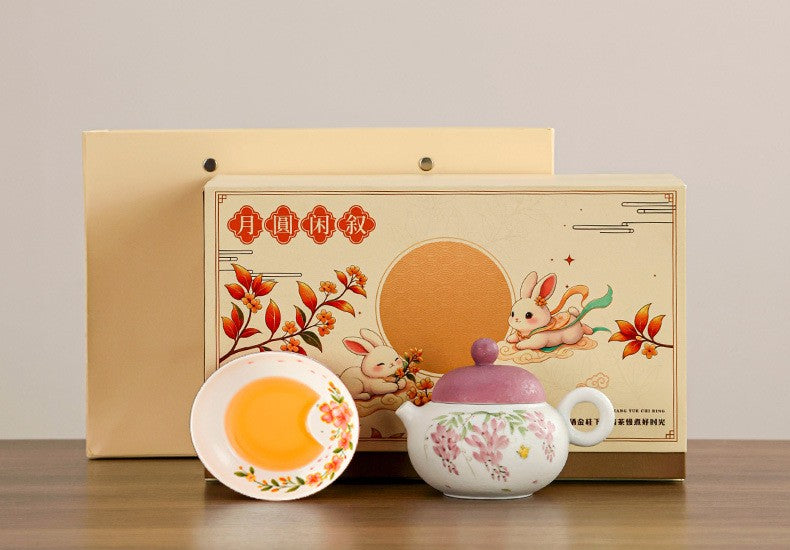 Moon Rabbit Ceramic Teaware Gift Set | Mid Autumn Festival Collection