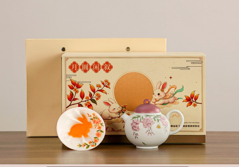 Moon Rabbit Ceramic Teaware Gift Set | Mid Autumn Festival Collection