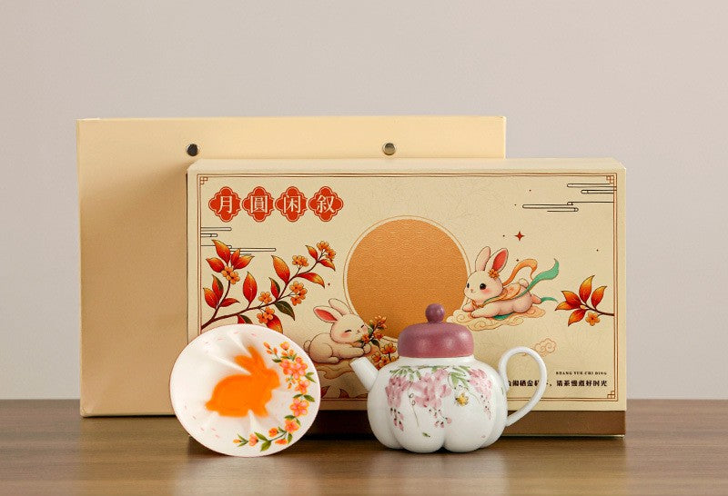 Moon Rabbit Ceramic Teaware Gift Set | Mid Autumn Festival Collection