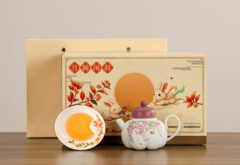 Moon Rabbit Ceramic Teaware Gift Set | Mid Autumn Festival Collection
