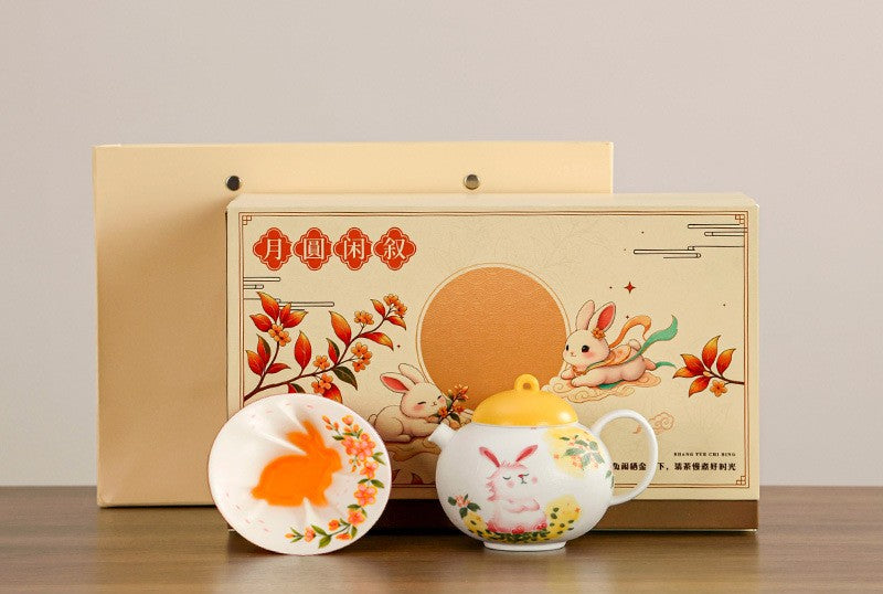 Moon Rabbit Ceramic Teaware Gift Set | Mid Autumn Festival Collection
