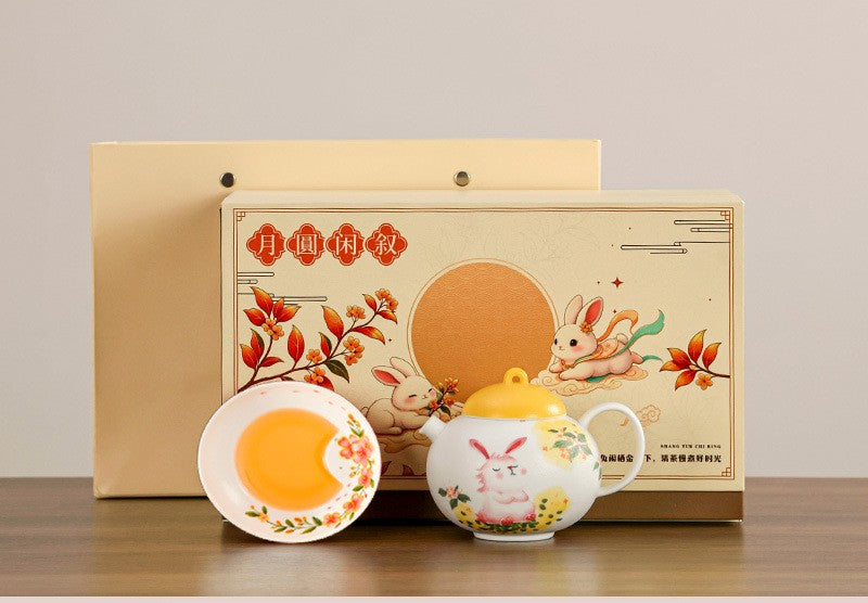 Moon Rabbit Ceramic Teaware Gift Set | Mid Autumn Festival Collection