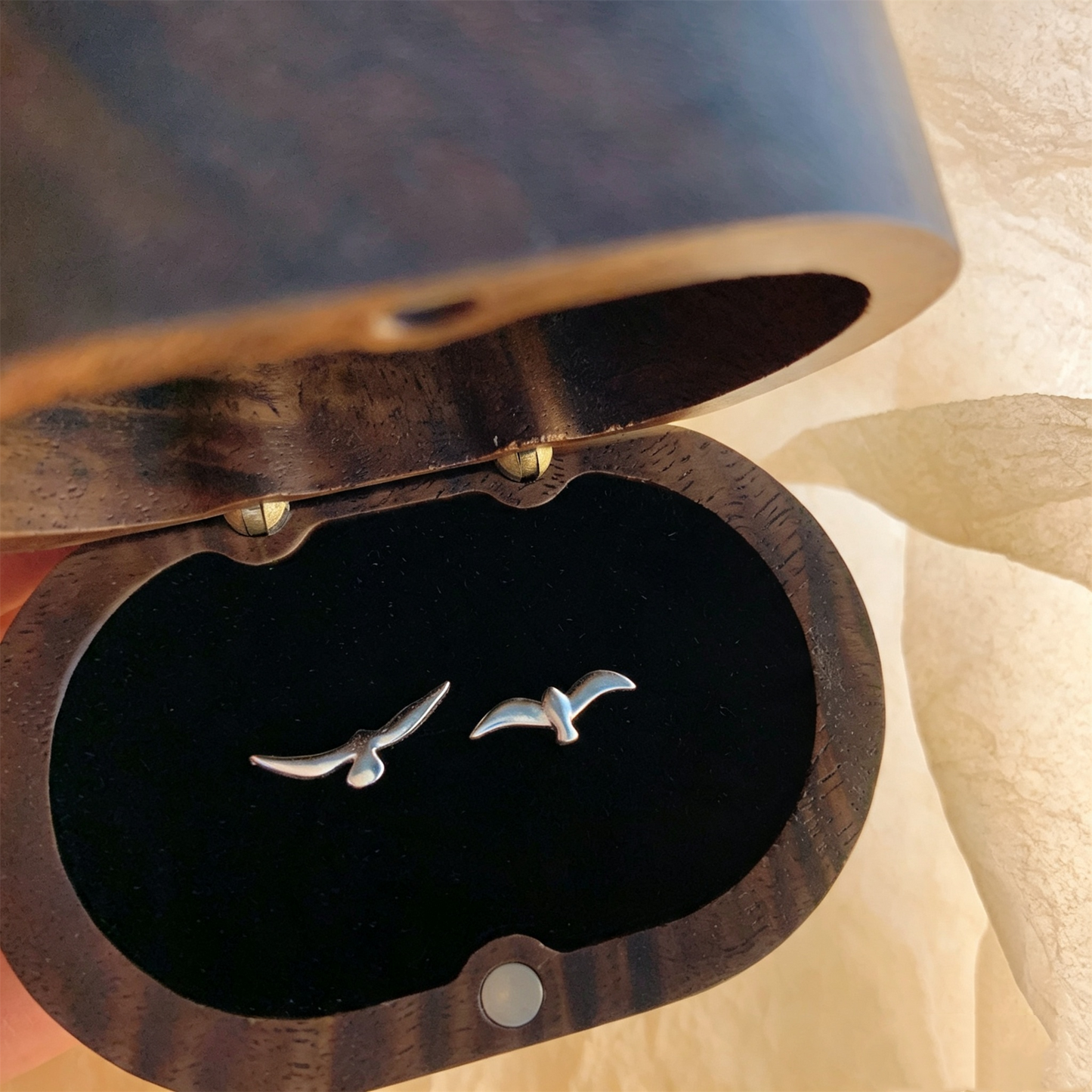 Dainty Sterling Silver Seagull Bird Stud Earrings | Minimalist Ocean Inspired Studs