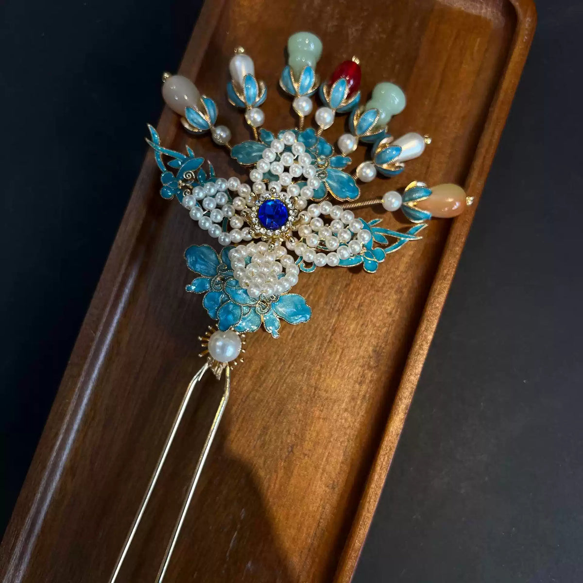 Handmade Vintage Pearl Hairpin | Chinese Beaded Hair Stick Gift for Her