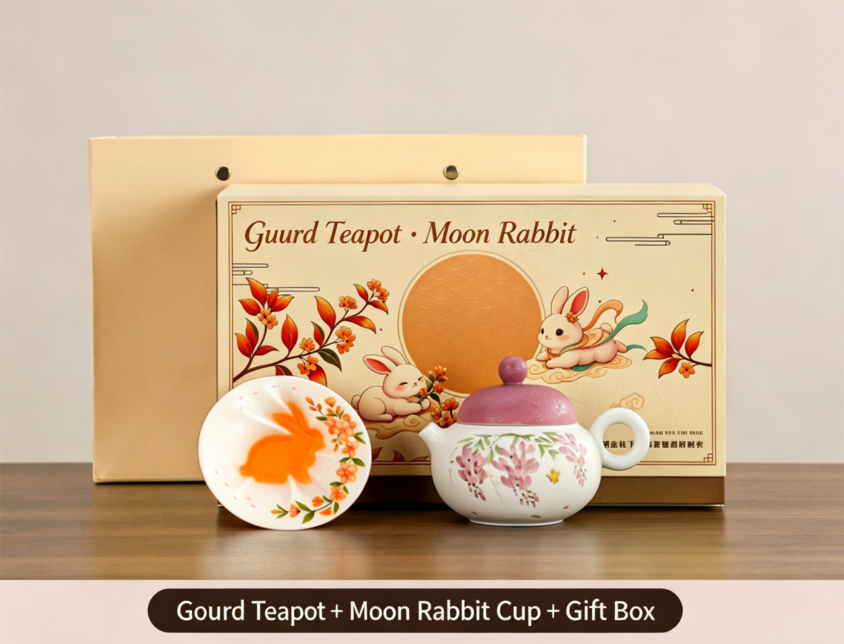 Moon Rabbit Ceramic Teaware Gift Set | Mid Autumn Festival Collection