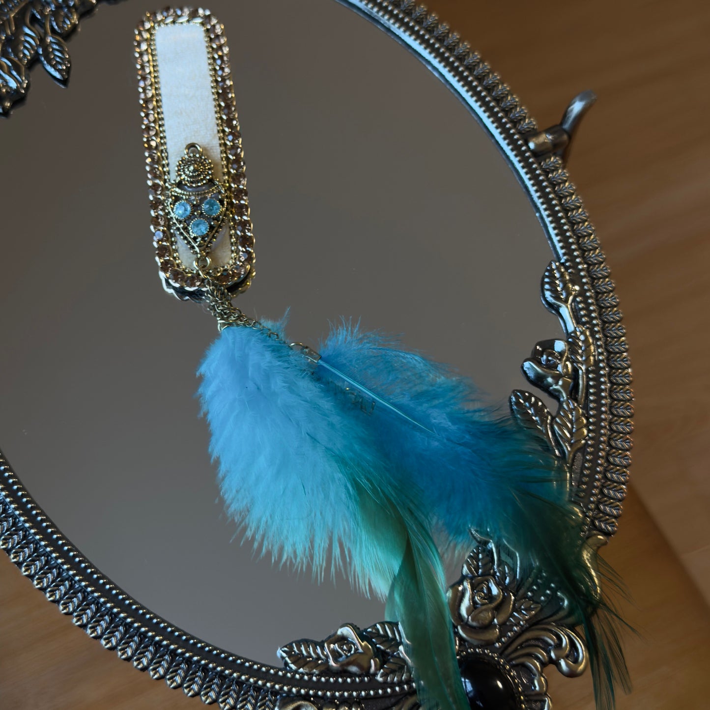 Bohemian Turquoise Feather Hair Clips | Vintage Ethnic Boho Gypsy Hair Accessories