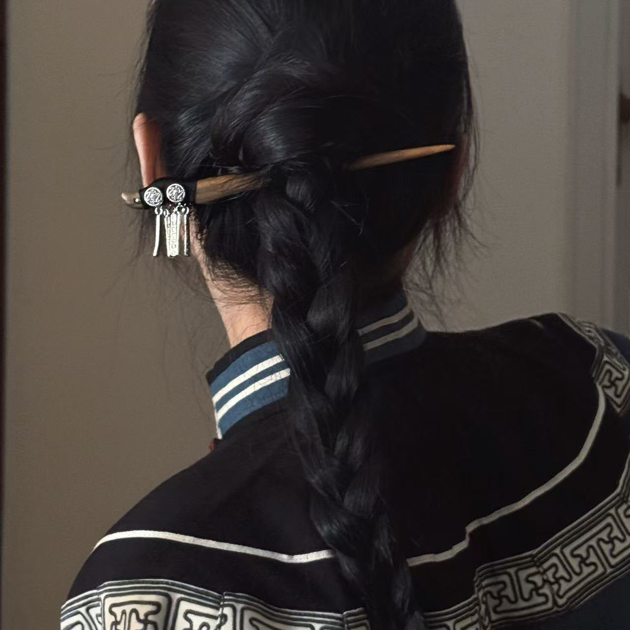 Vintage Silver Filigree Long Tassel Hairpin