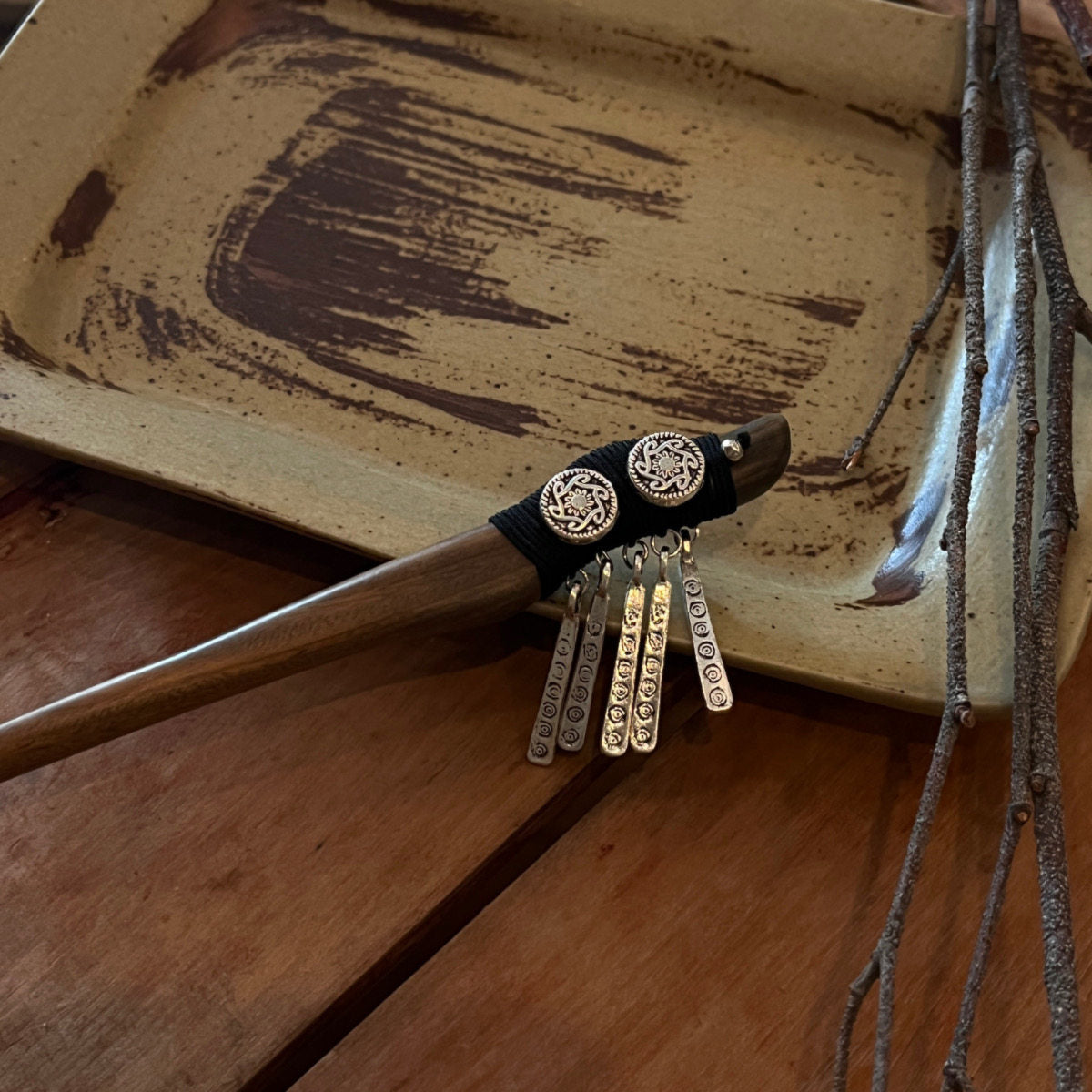 Vintage Silver Filigree Long Tassel Hairpin