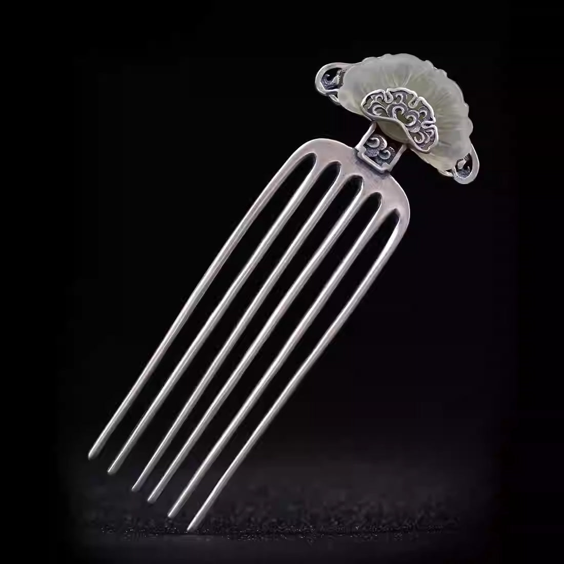 Six-Prong Hairpin – Vintage Chinese Hanfu Updo Hair Stick for Women
