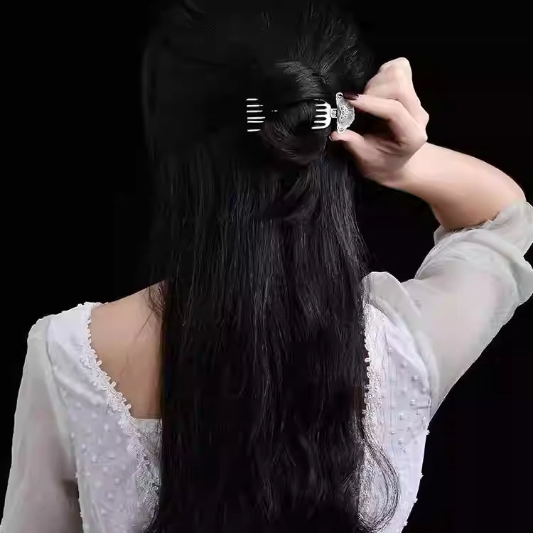 Six-Prong Hairpin – Vintage Chinese Hanfu Updo Hair Stick for Women