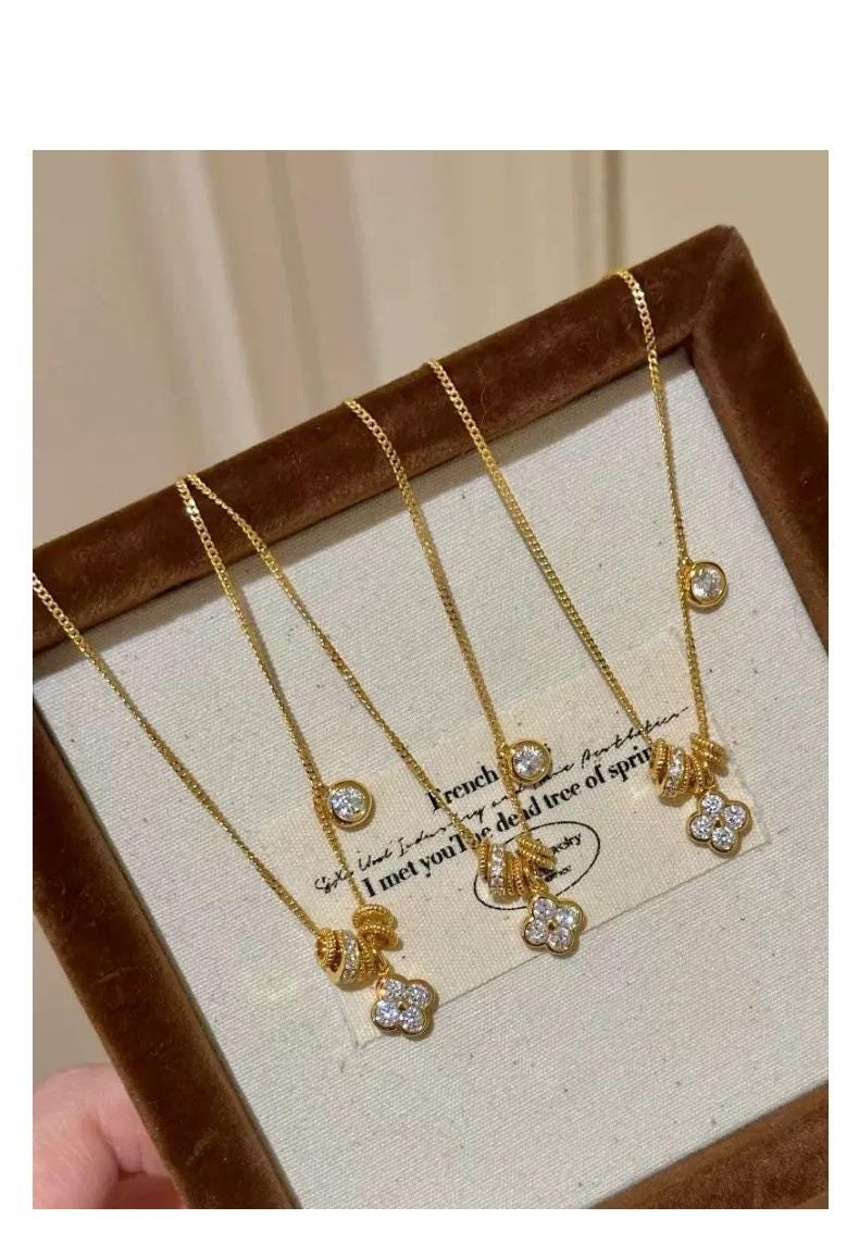 Sterling Silver Four Leaf Clover Lucky Necklace