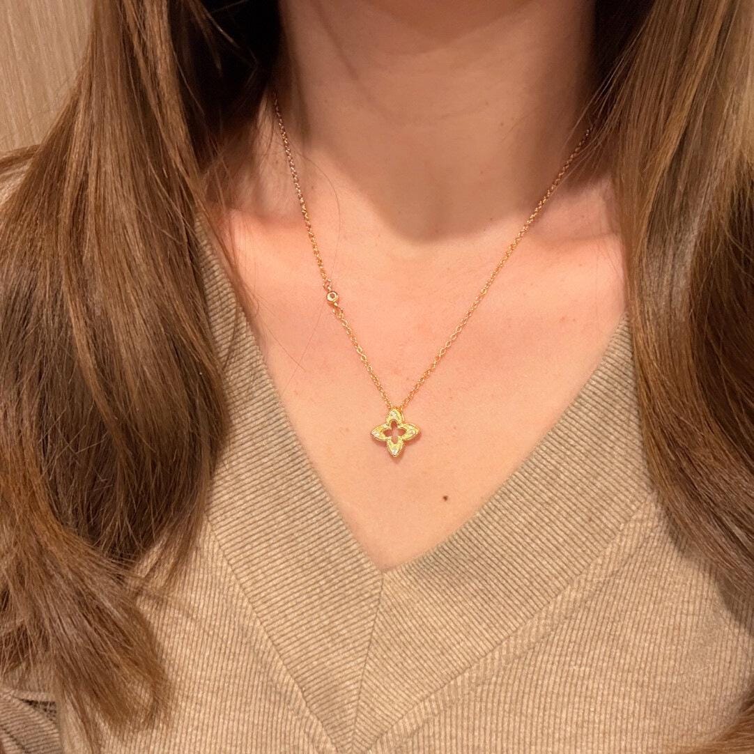 Lucky Clover Necklace and Bracelet Jewelry Set