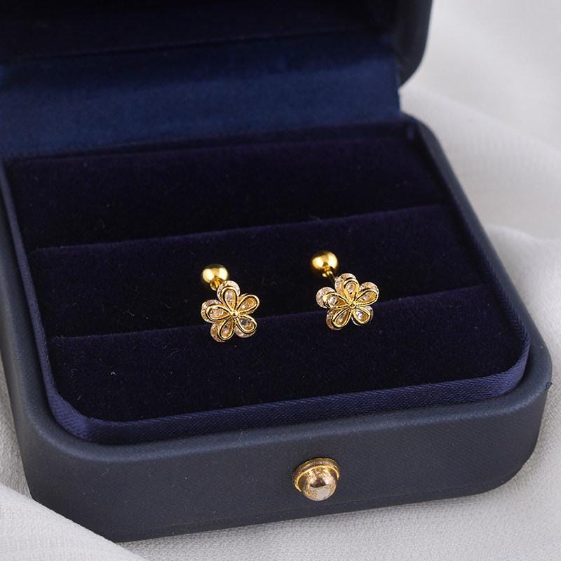 Sterling Silver Four Leaf Clover Lucky Stud Earrings