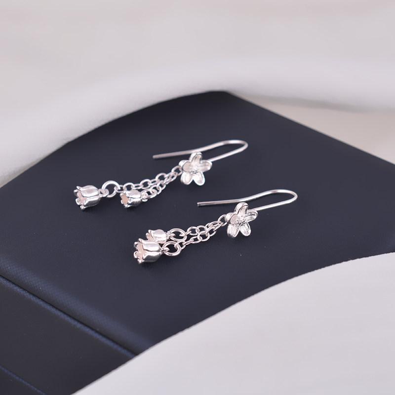 Sterling Silver Minimalist Beaded Threader Earrings