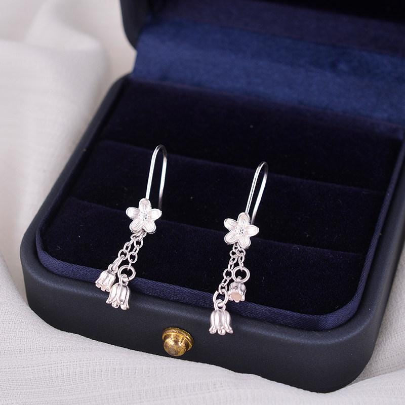 Sterling Silver Minimalist Beaded Threader Earrings