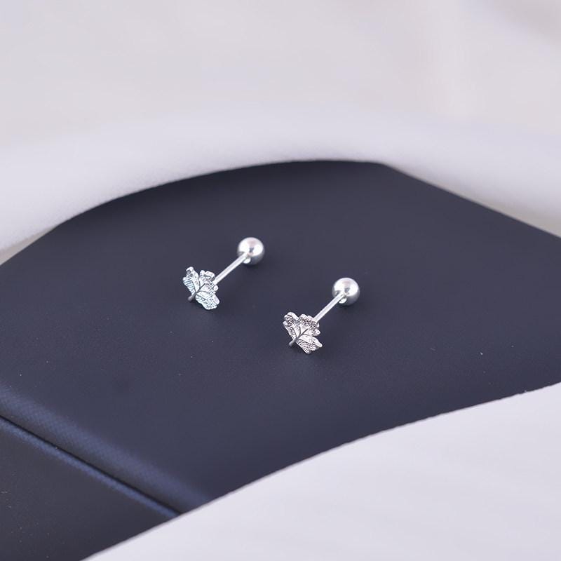Sterling Silver Four Leaf Clover Lucky Stud Earrings