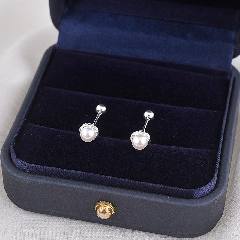 S925 Sterling Silver Double Happiness Pearl Drop Earrings