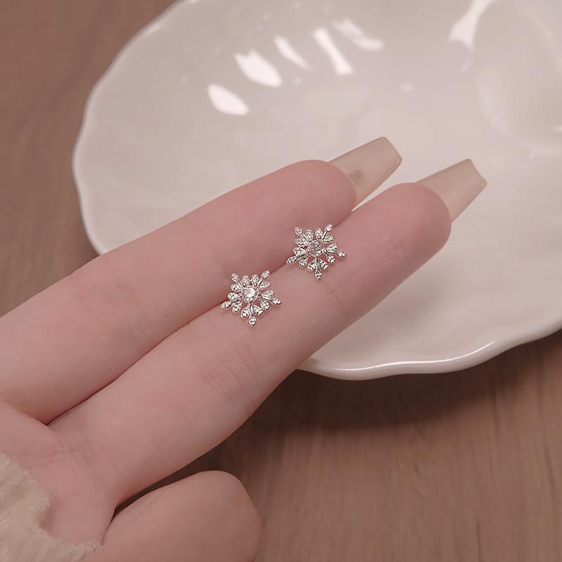 Silver Tone Star Threader Earrings with Cubic Zirconia
