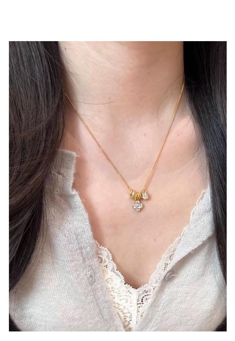 Sterling Silver Four Leaf Clover Lucky Necklace