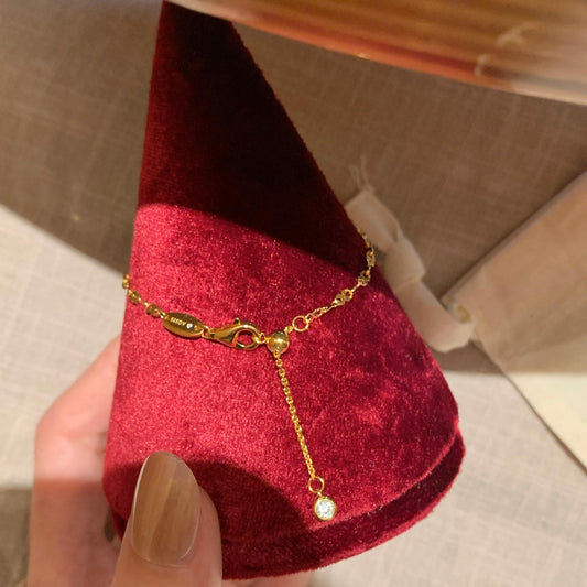Gold Plated S925 Sterling Silver CZ Minimalist Bracelet