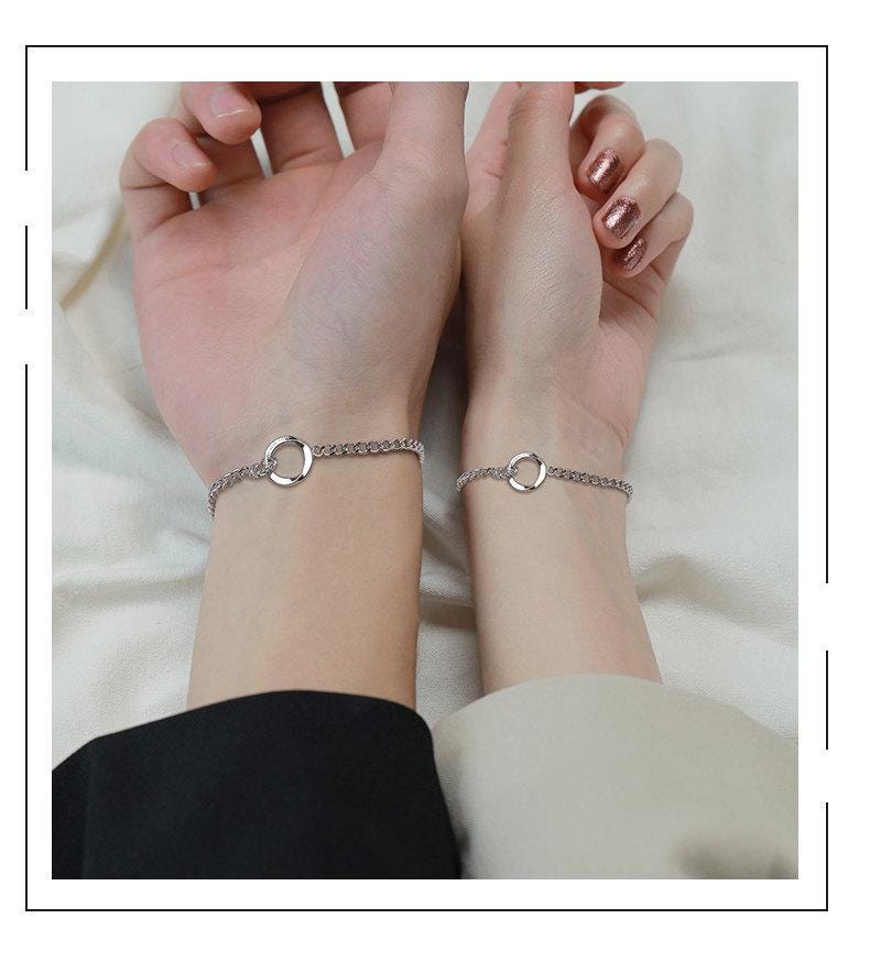 Matching S925 Sterling Silver Circle Bracelets