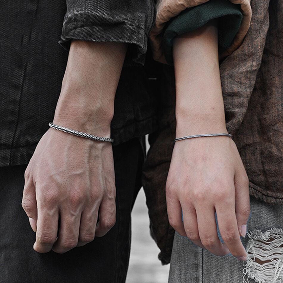 Matching S925 Sterling Silver Circle Bracelets