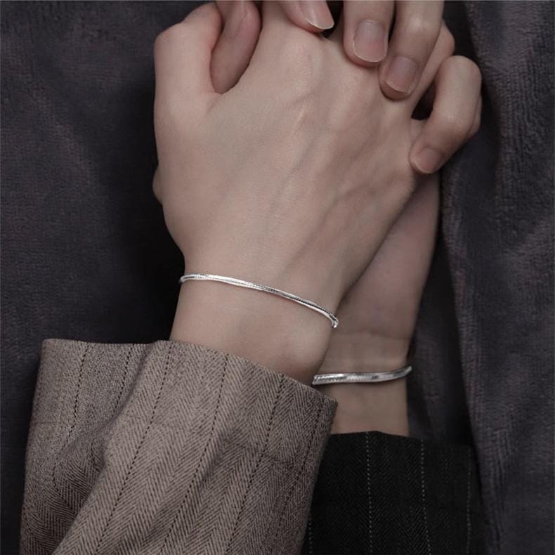 Matching S925 Sterling Silver Circle Bracelets