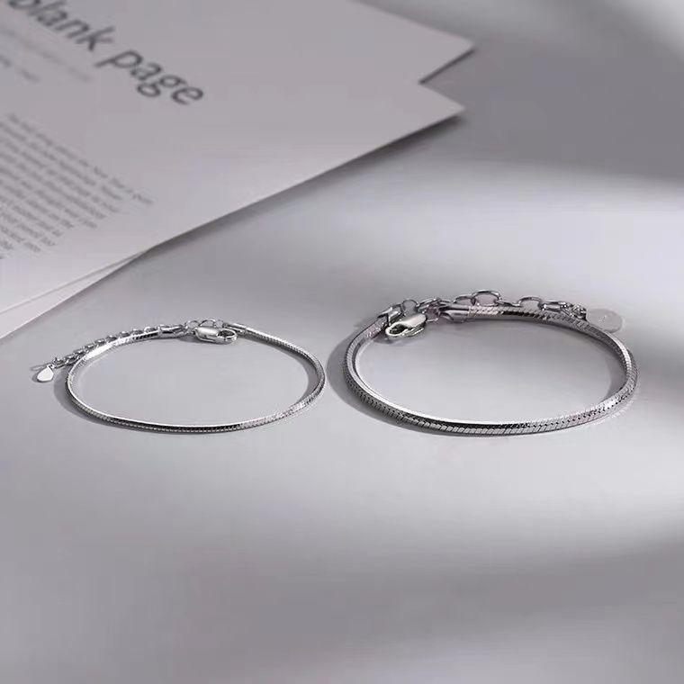 Matching S925 Sterling Silver Circle Bracelets