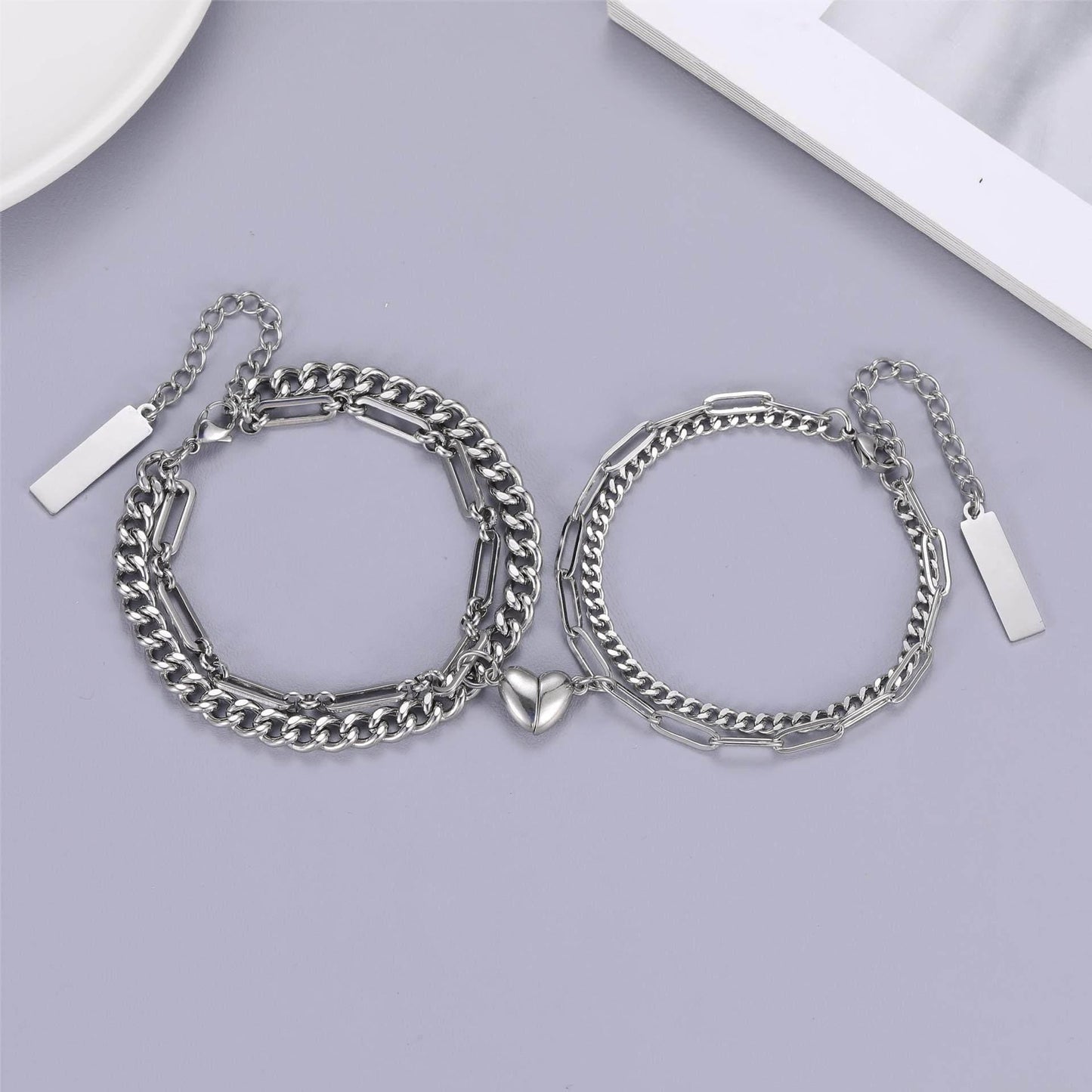Matching S925 Sterling Silver Circle Bracelets