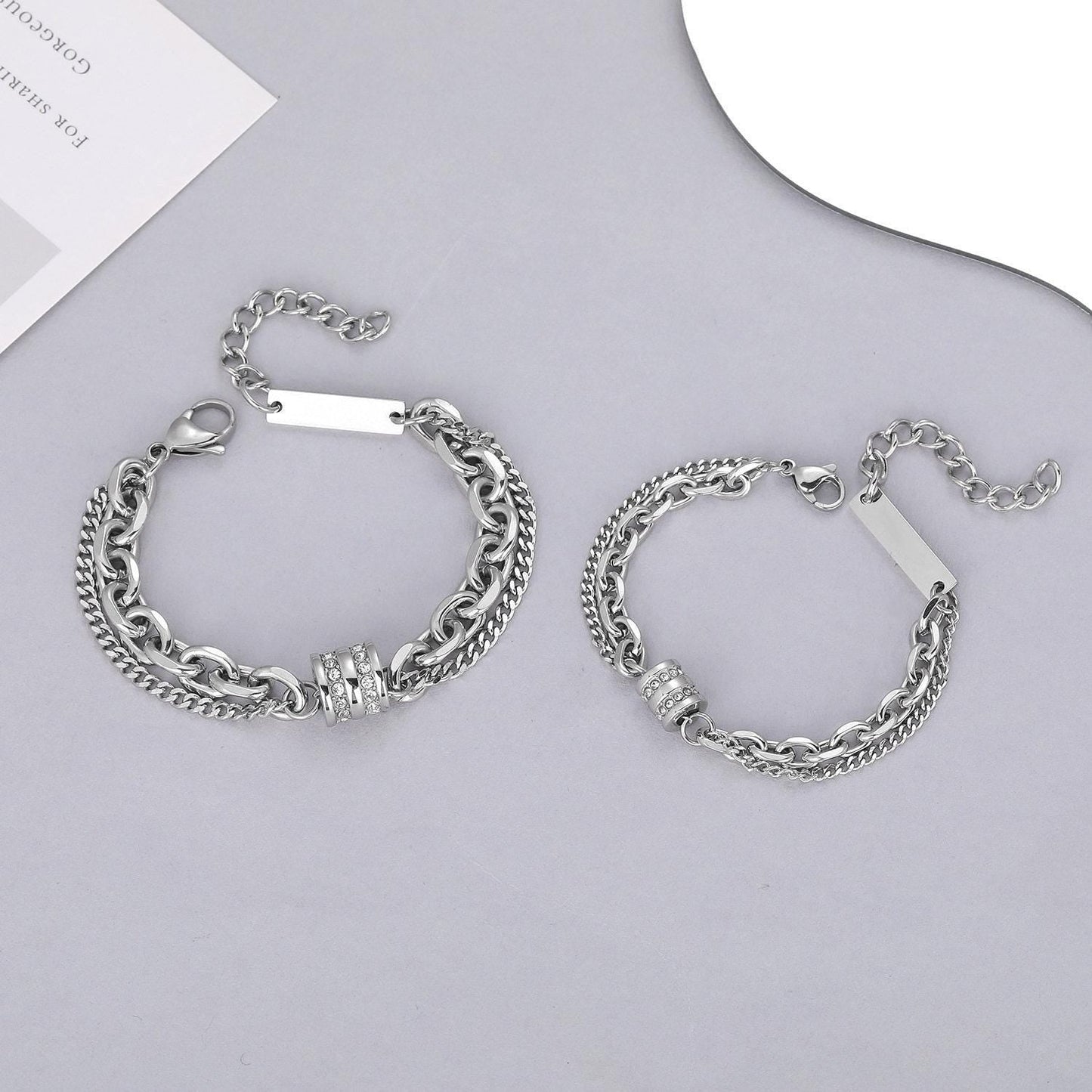 Matching S925 Sterling Silver Circle Bracelets