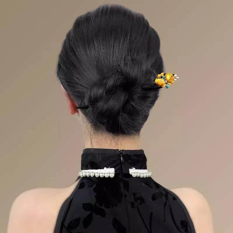 Handmade Ebony Wood Hair Stick Osmanthus