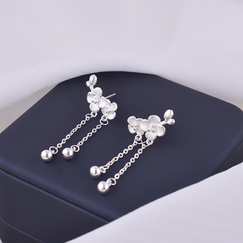 Sterling Silver Minimalist Beaded Threader Earrings