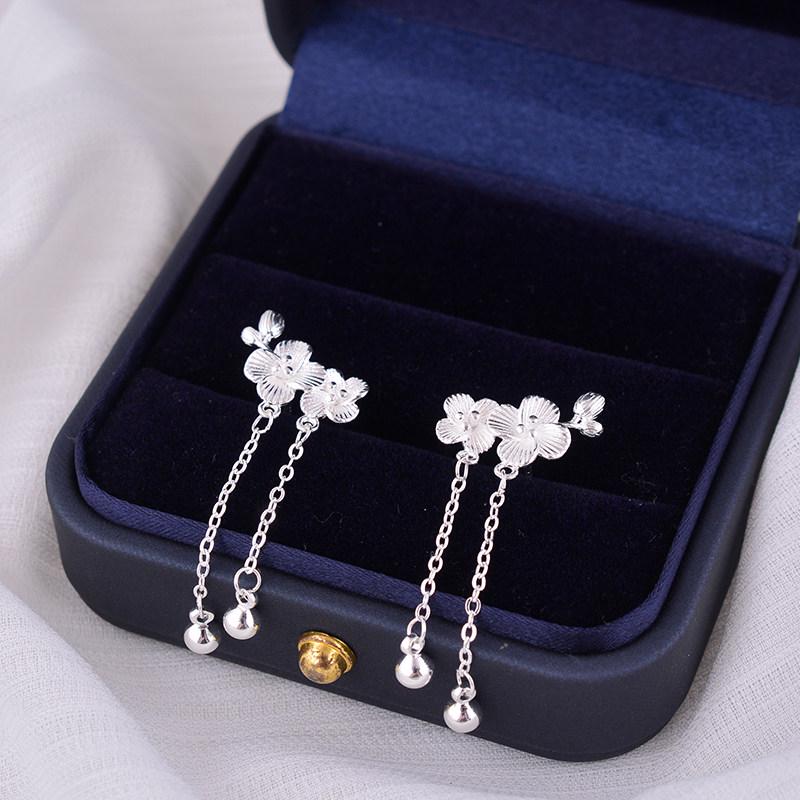 Sterling Silver Minimalist Beaded Threader Earrings