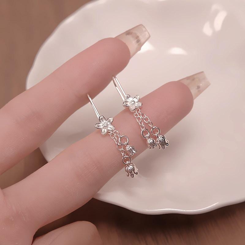 Sterling Silver Minimalist Beaded Threader Earrings