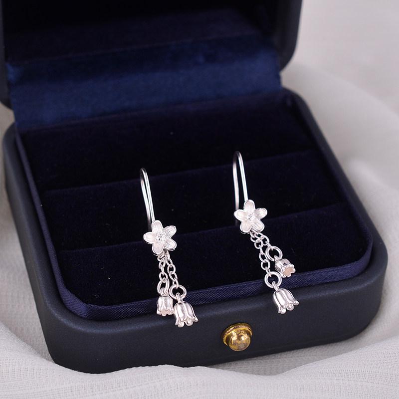 Sterling Silver Minimalist Beaded Threader Earrings