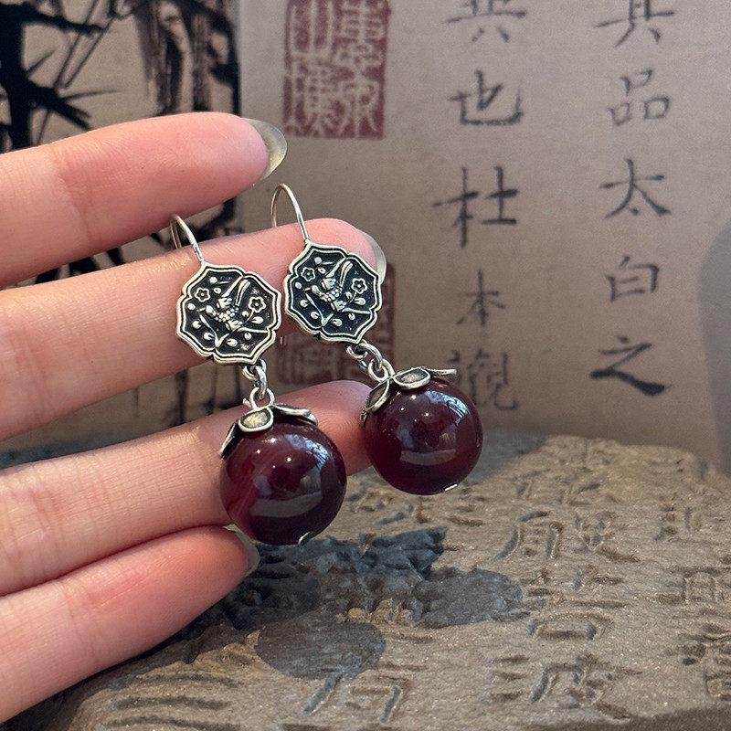 S925 Sterling Silver Double Happiness Pearl Drop Earrings