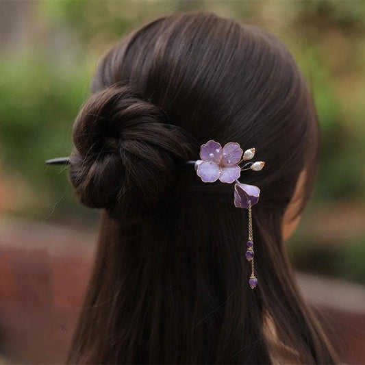 Hydrangea Velvet Hair Stick Handmade