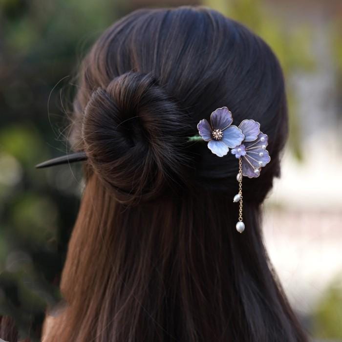 Hydrangea Velvet Hair Stick Handmade