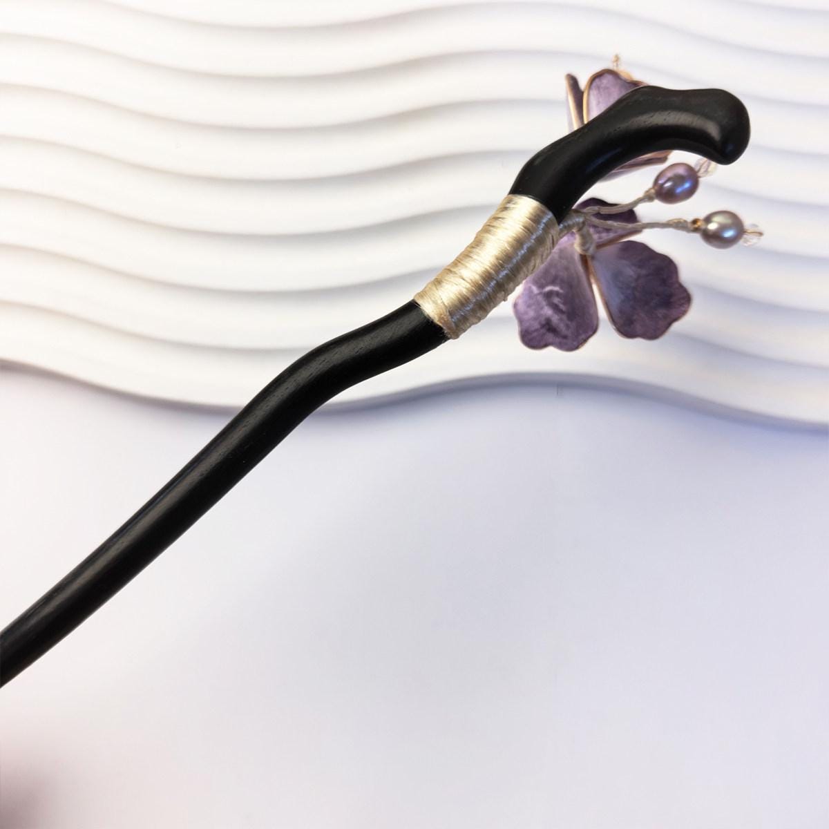 Hydrangea Velvet Hair Stick Handmade