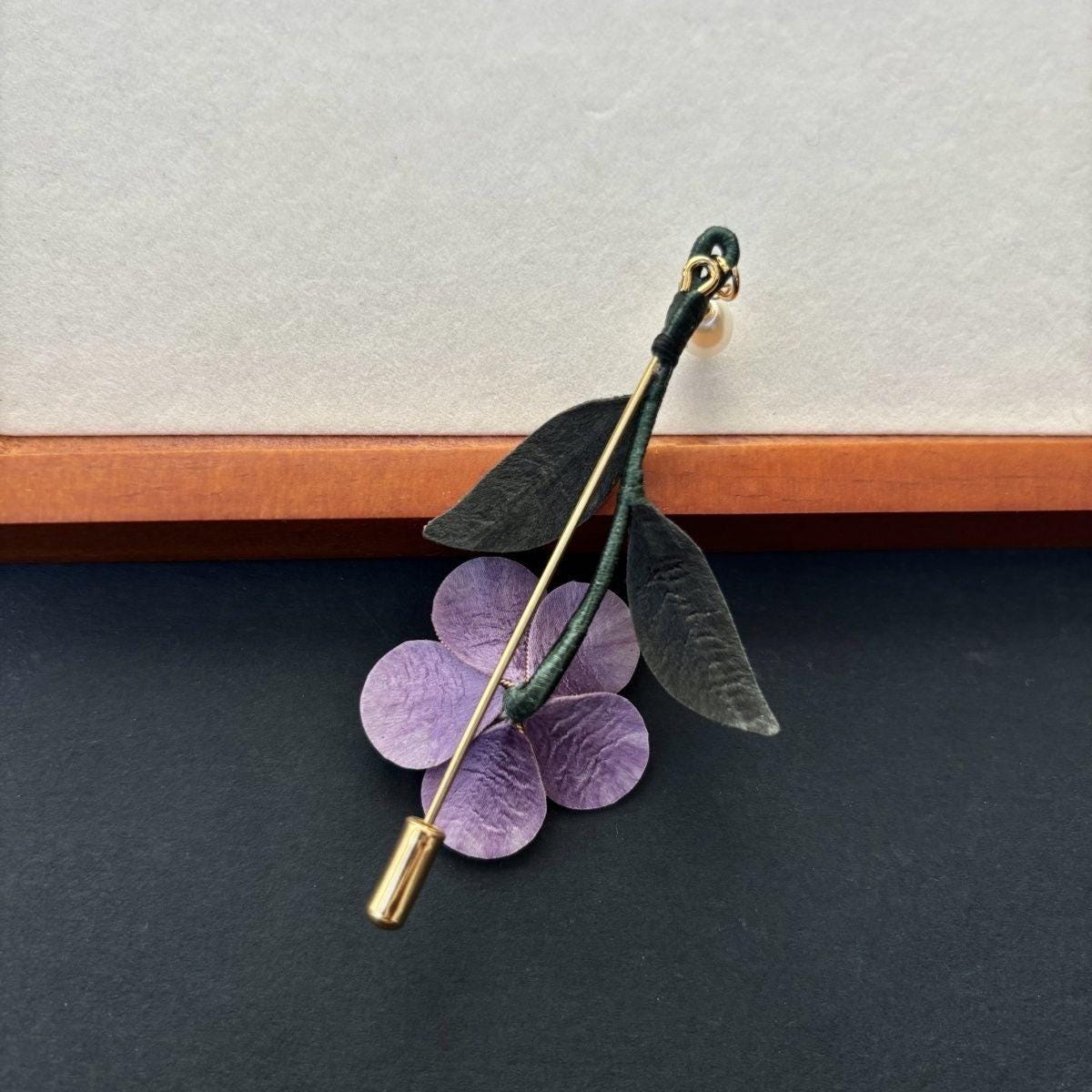 Handmade Velvet Flower Hair Clip Purple Ronghua Bridal