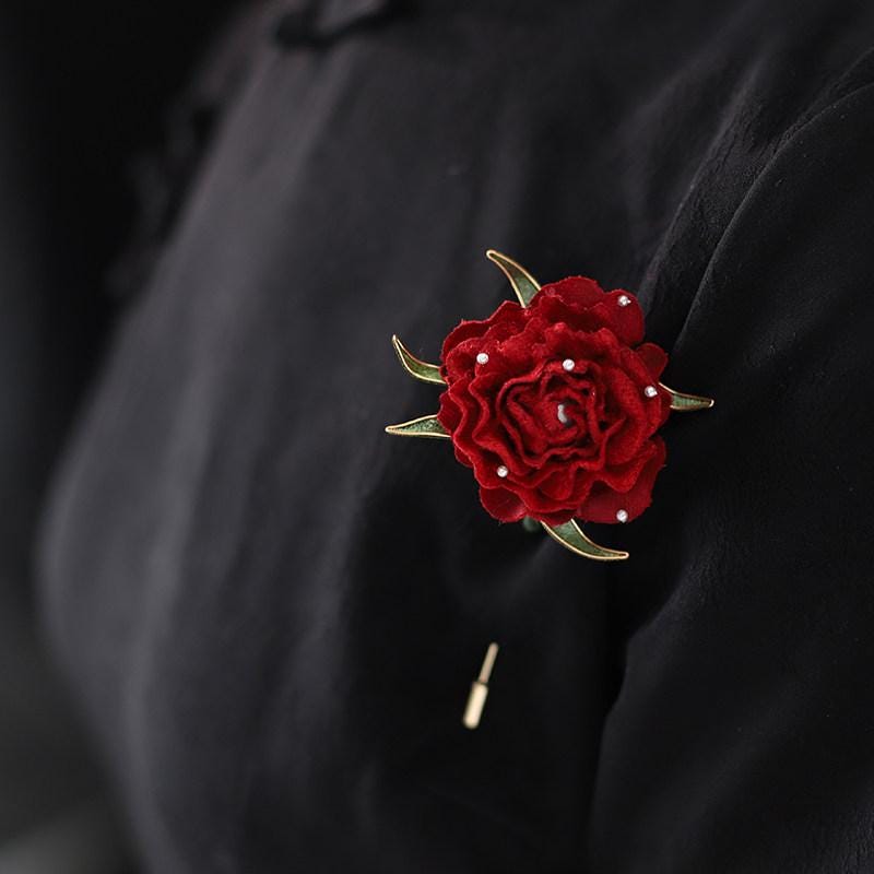 Velvet Phoenix Brooch Handmade Ronghua Pearl Tassel